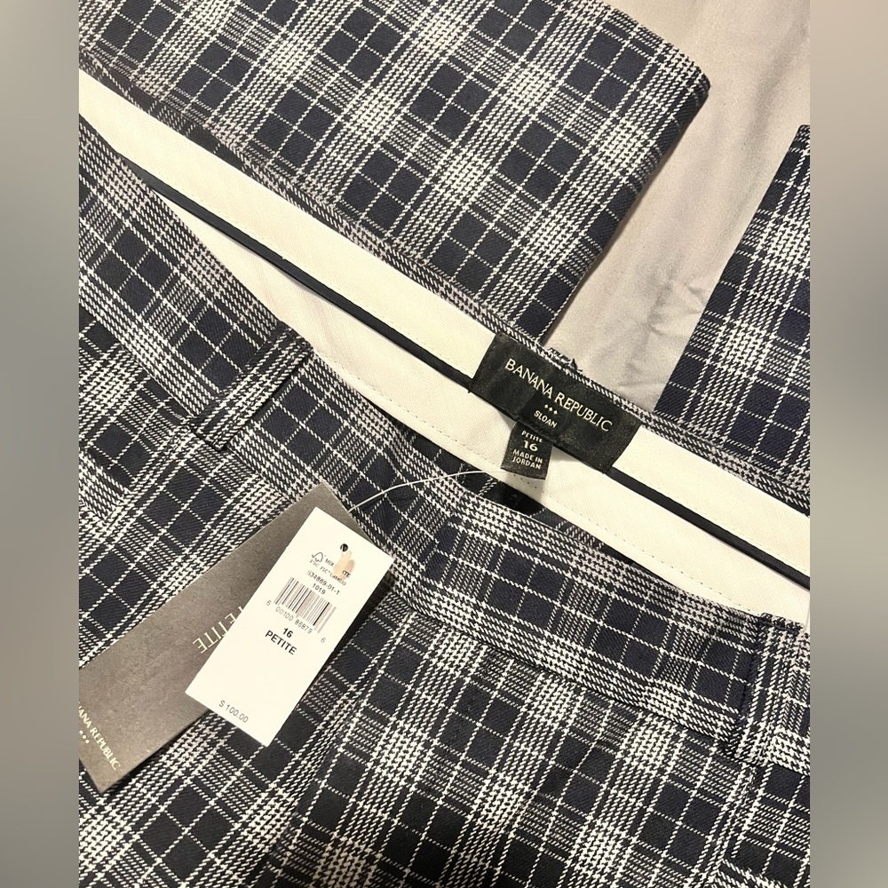 Banana Republic Factory - Sloan Slim 14 Blue Plaid pant - Picture 6 of 6